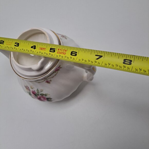 Golden Crown Fine Bone China Teapot With Pink Roses & Gold Trim - Picture 11 of 15